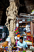 The great Chola temples of Tamil Nadu - the Sri Meenakshi-Sundareshwarar Temple of Madurai. the Pudu-mandapam occupied by brass merchants and tailors  